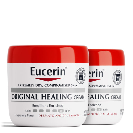 Eucerin Original Healing Cream – Unscented Body Moisturizer for Extremely Dry, Sensitive Skin, Emollient Enriched, 16 oz Jar, Pack of 2
