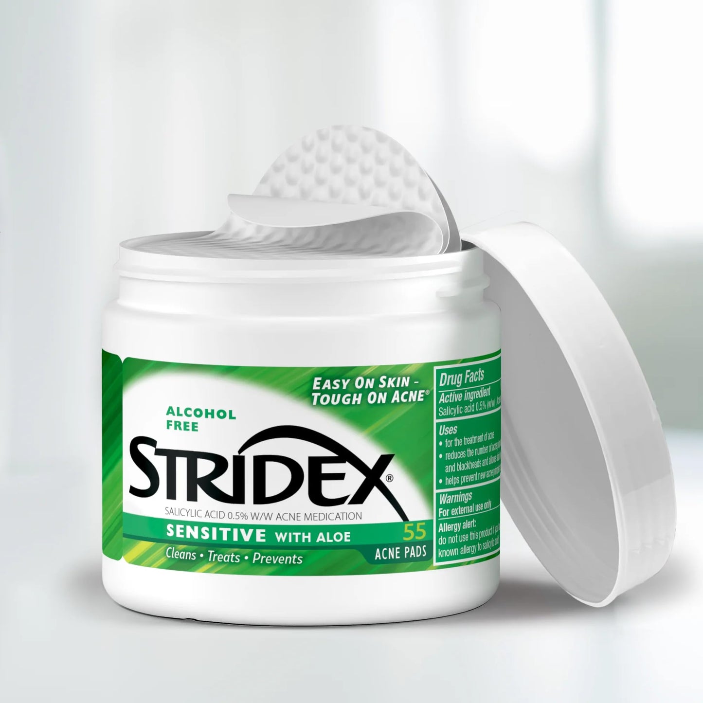Stridex Sensitive with Aloe, Alcohol Free, 55 Soft Touch Pads