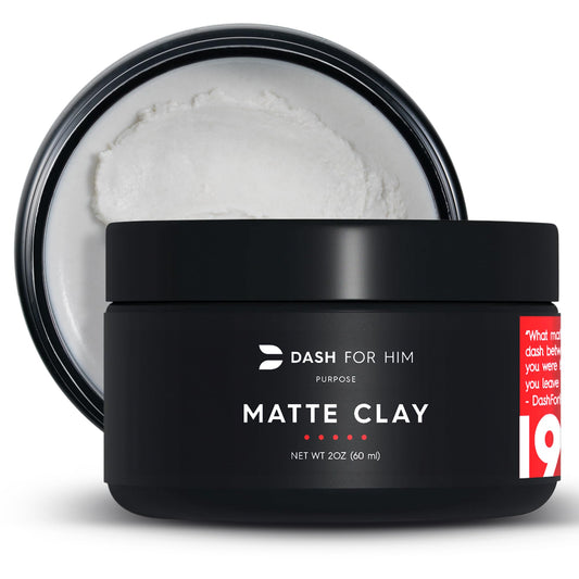 Hair Clay for Men – Matte Finish, Medium Hold | Adds Volume & Texture | Non-Greasy, Easy Wash-Out, Clean Ingredients | Barber-Grade 2oz USA-Made
