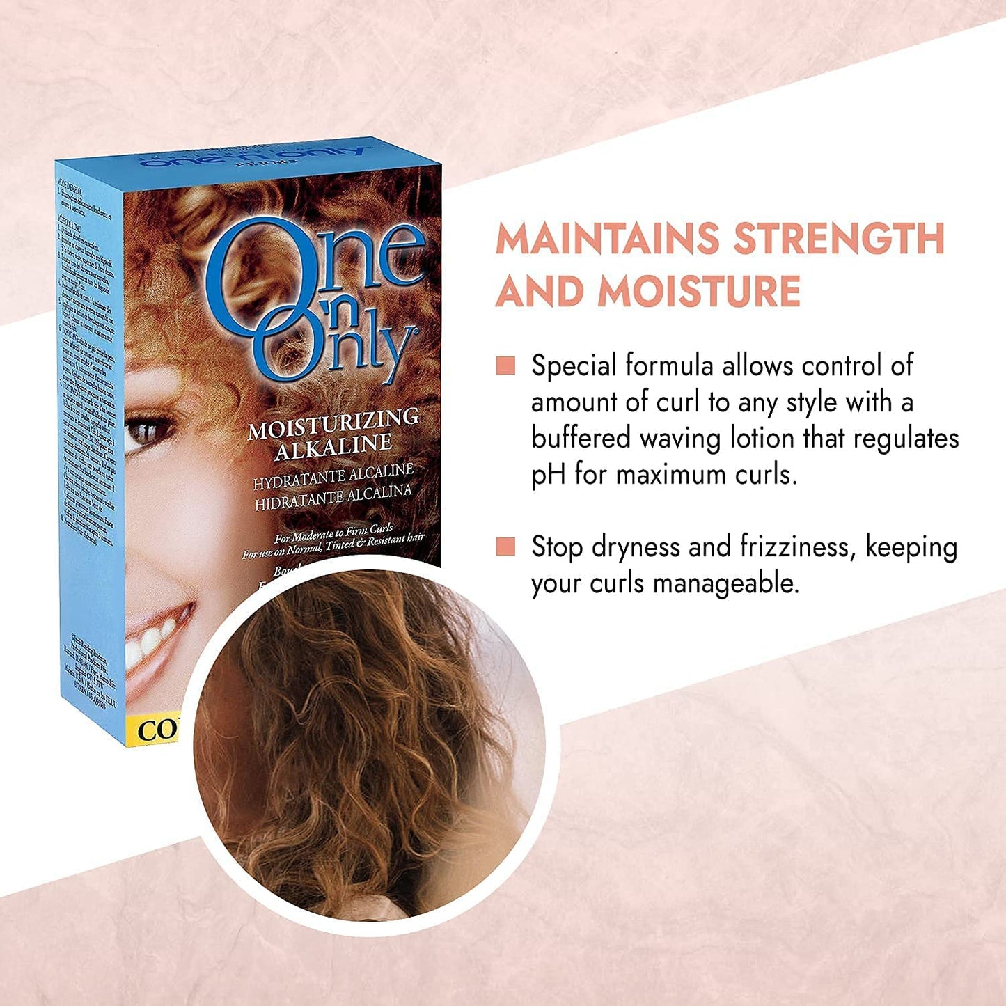 One 'n Only Moisturizing Alkaline Perm with Argan Oil | Moderate to Firm True-to-Rod Curls | Fresh Scent, Shiny & Manageable Hair