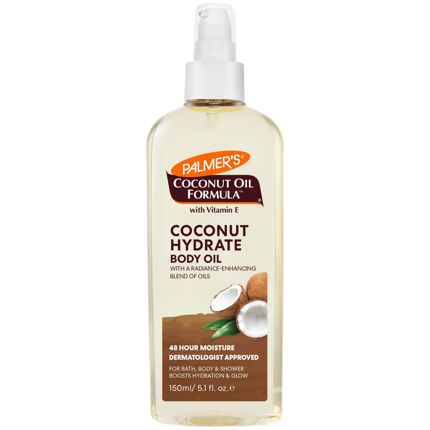 Palmer's Coconut Oil Formula Body Oil, Body Moisturizer with Green Coffee Extract, Bath Oil for Dry Skin, 5.1 Ounces (Spray Cap)