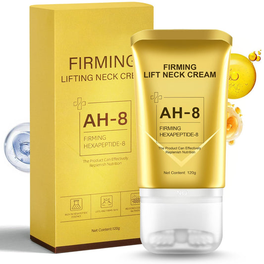 AH-8 Firming Neck Cream for Crepey Skin – Hexapeptide Moisturizing & Tightening Lotion for Women & Men, Day & Night Use