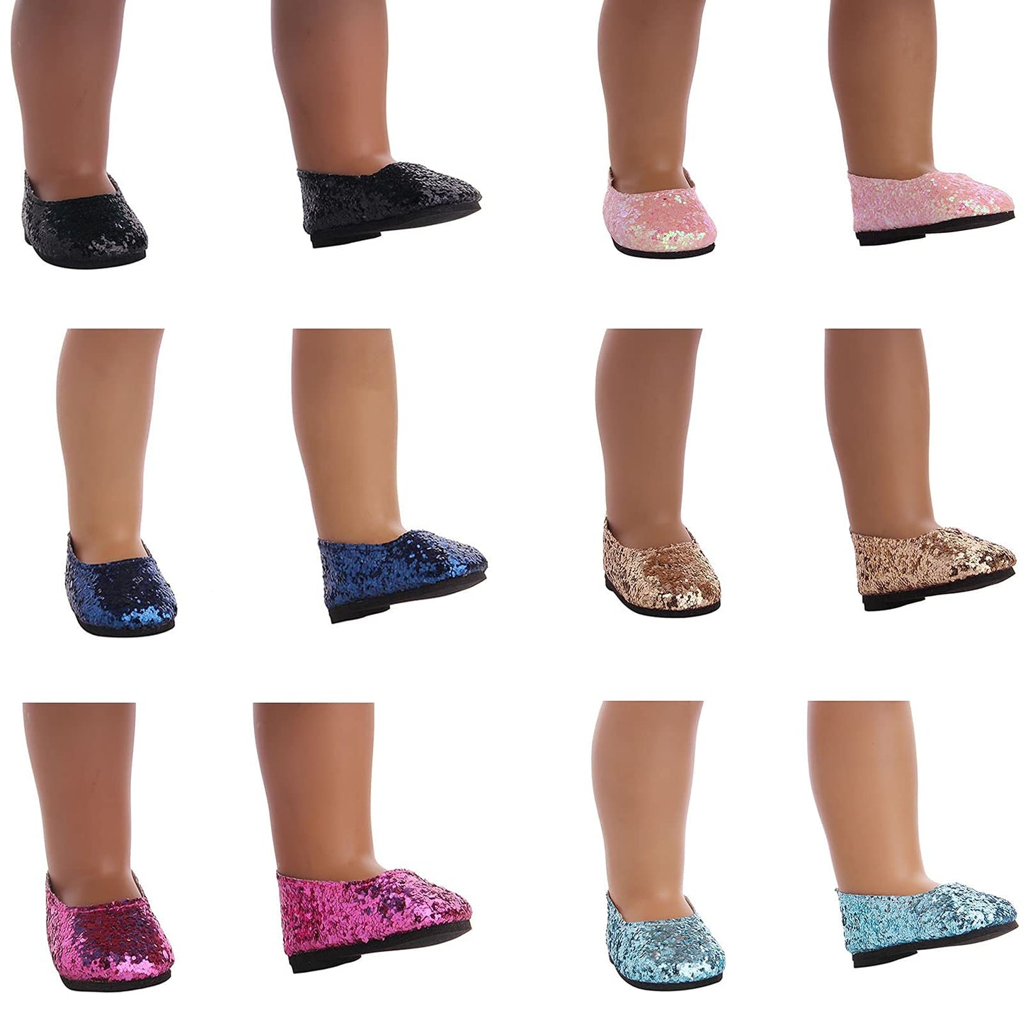 yijing Doll Accessories,Six Pair 18 Inch America Doll's Shoes,Suitable for 18 inch Doll（More Than 3 Months）