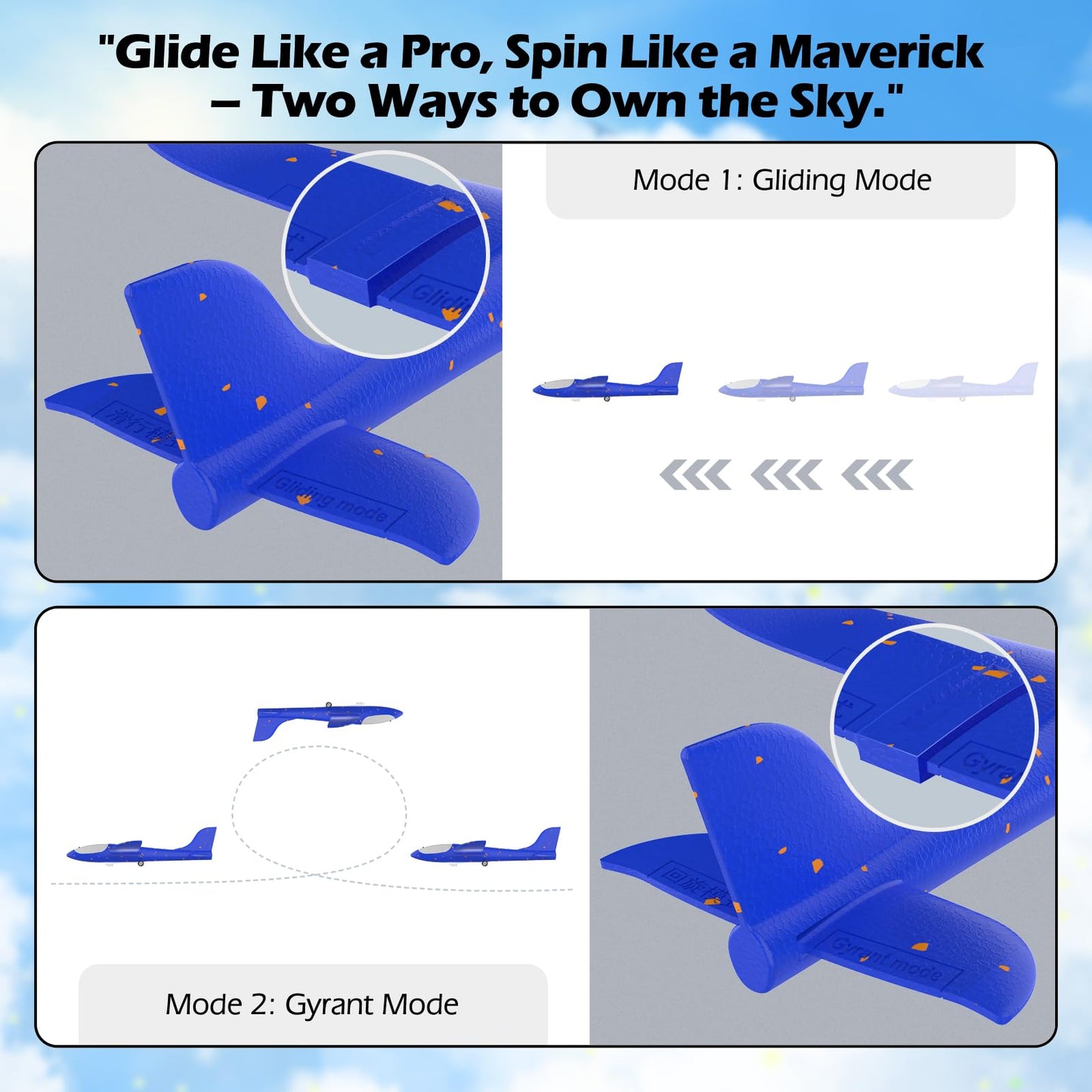 Wesfuner 3 Pack Foam Airplane Launcher Toys, Ultra Long Gliding Distance, Kids Flying Toy, Boys Girls Birthday Gifts, Outdoor Sport Party Favor