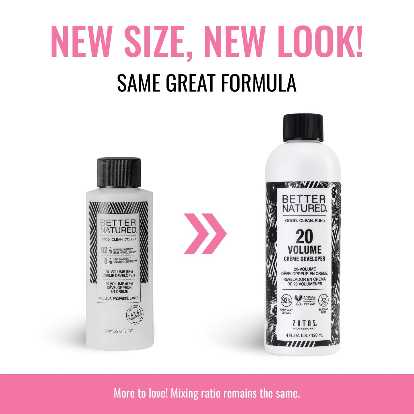 Better Natured 20 Volume Gentle Creme Hair Developer | For Professional Salon Coloring | Lightening & Gray Coverage | Long Lasting Color | 4 Fl Oz