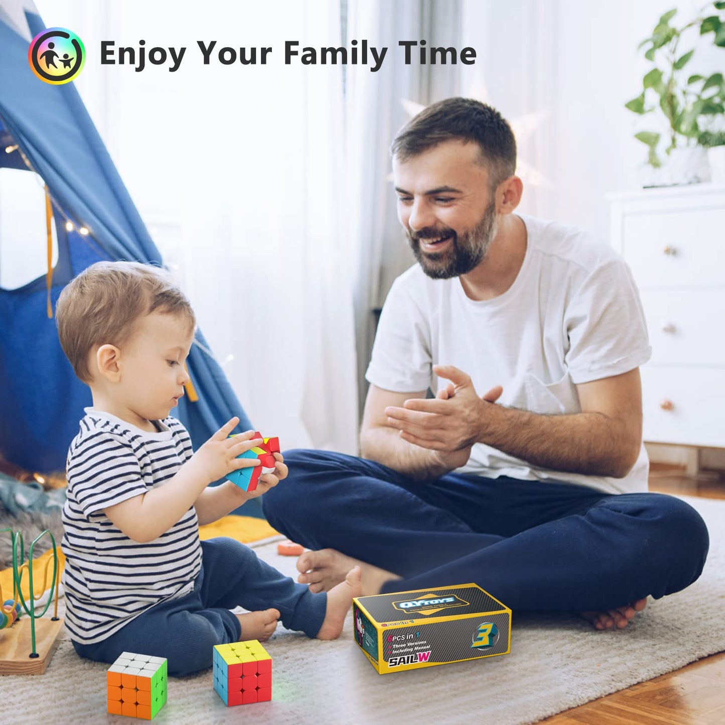 Vdealen 3x3x3 Speed Cube Set – 6 Pack Magic Cubes, Stickerless Puzzle Toys for Kids, Teens & Adults, Classroom Prizes & Party Favors