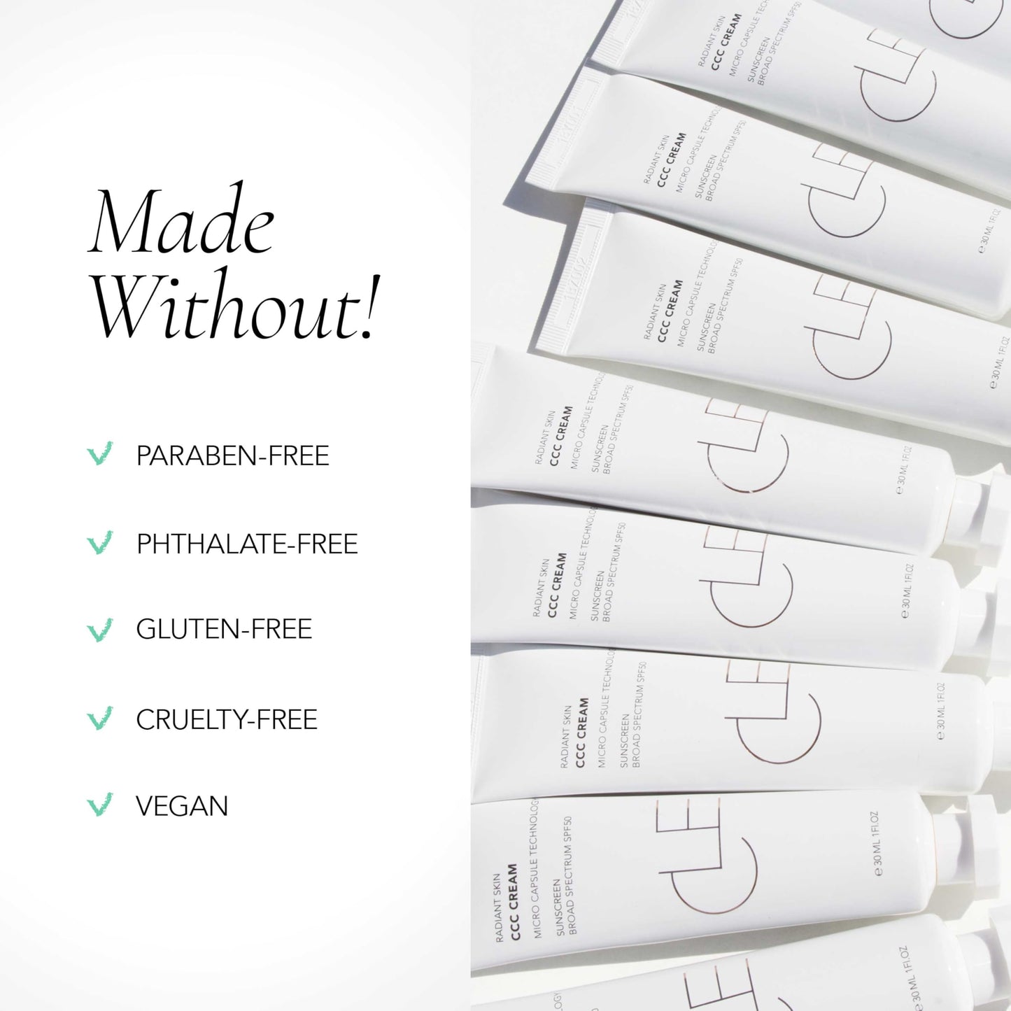 CLE Cosmetics CCC Cream SPF 50 (Warm Light 103) – Lightweight Hydrating Color Correcting Foundation, BB & CC Hybrid, Light-Medium Coverage, 1 fl oz