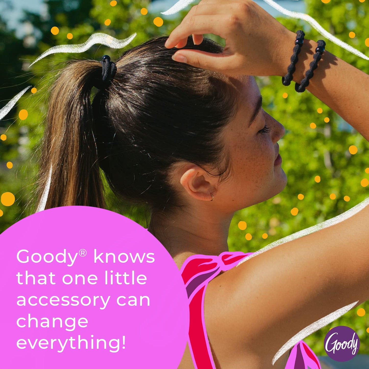 Goody Ouchless Hair Elastics, 50 Ct – No Pull, No Breakage, Tangle-Free Ponytail Holders for Fine Hair, Long-Lasting Neutral Bands for Women & Men