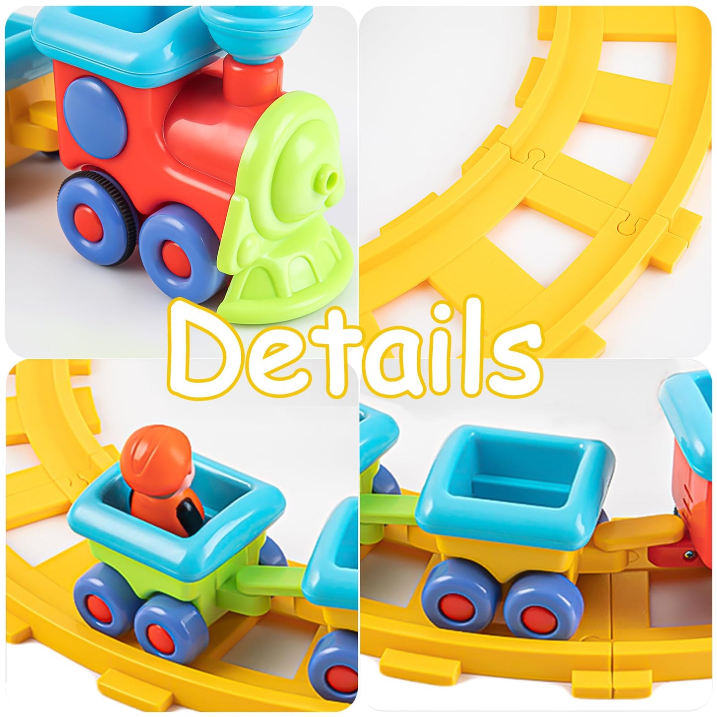 Auspint Musical Electric Toy Train Set with Tracks, Lights & Sounds | Fun Train Playset for Kids Ages 12-18 Months, 2 3 4 Year Old Birthday Gift