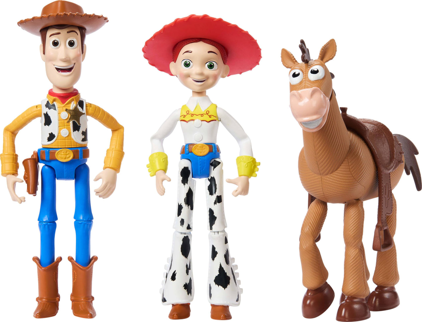Mattel Disney Pixar Storytellers Toy Story 3-Pack of Woody, Jessie & Bullseye, 4-inch Authentic Posable Figures, Key Character Collectibles