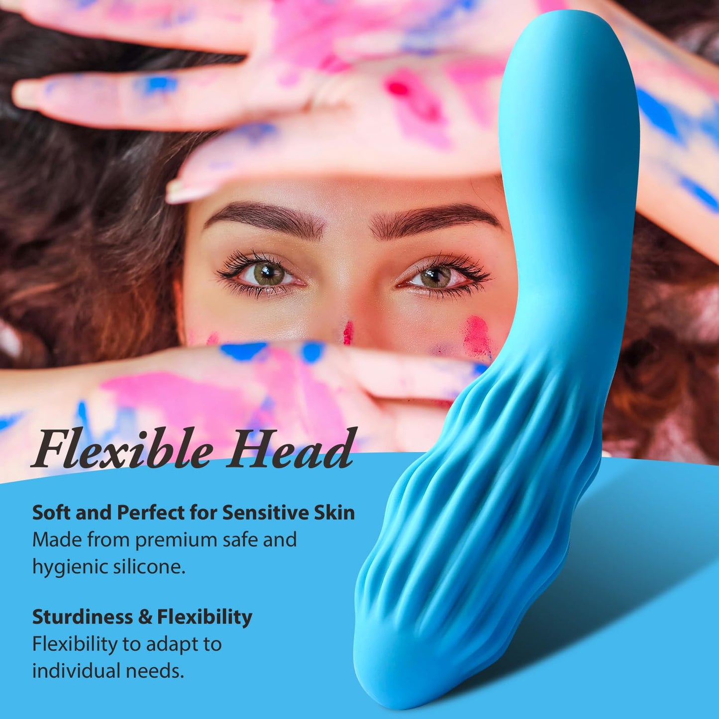 Micro Handheld Massage Device – Compact & Powerful Rechargeable Massager for Back, Leg, Hand Pain Relief – Portable for Travel & Sports Recovery (Blue)