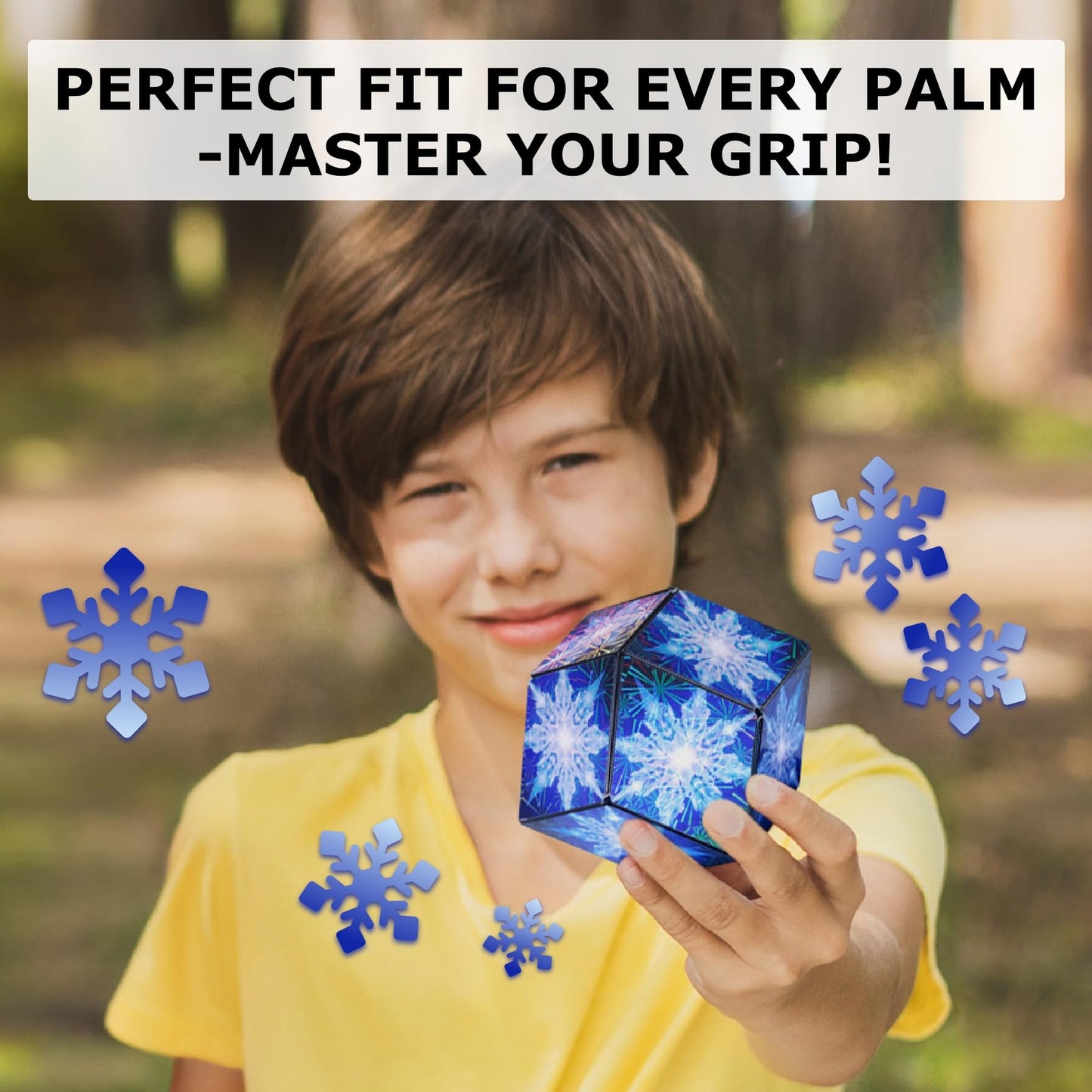 SHASHIBO Shape Shifting Box – Fidget Cube with 36 Rare Earth Magnets, Transforms into 70+ Shapes, Sensory Toy Gift for Kids, Teens & Adults (Polar)