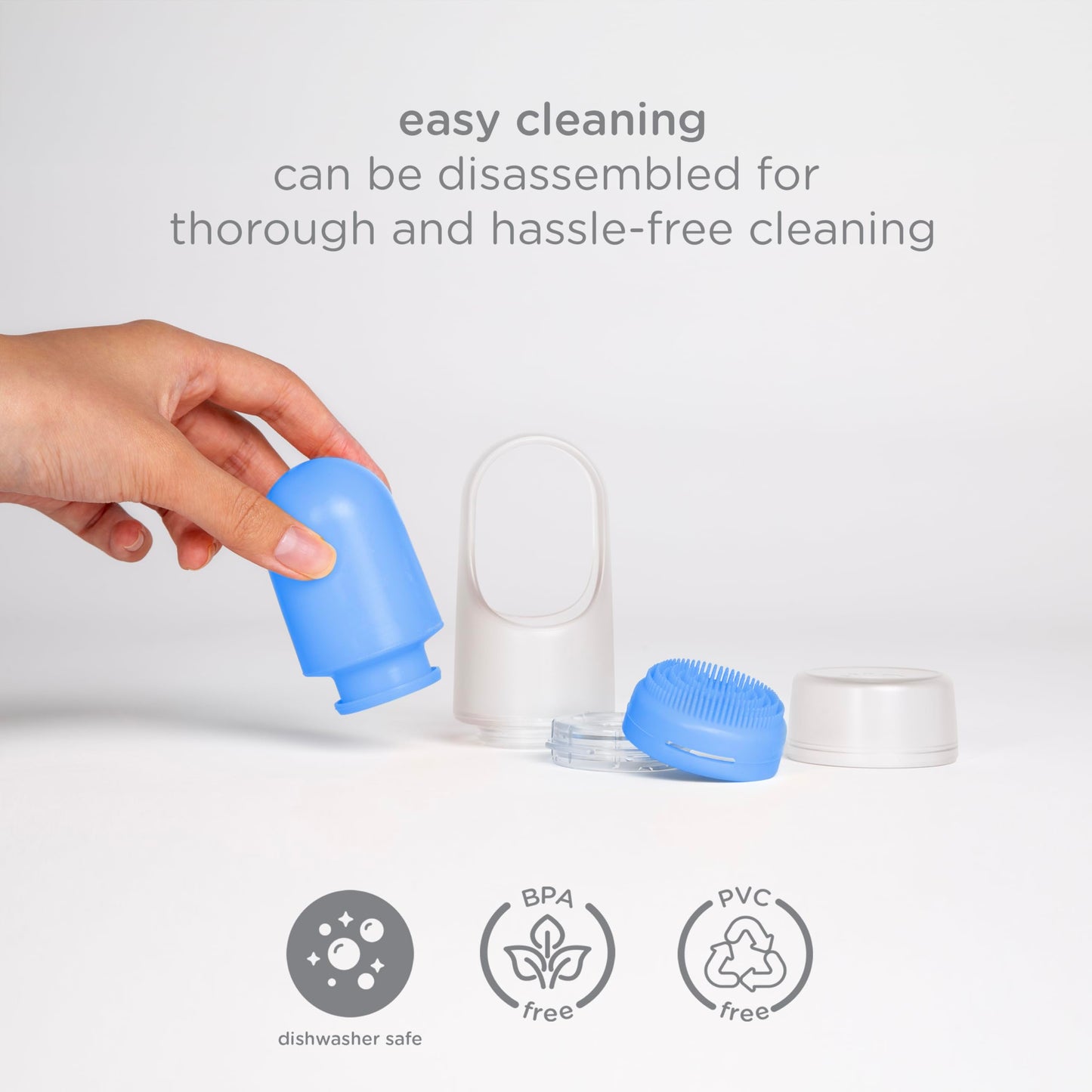 Ubbi Sunsqueeze Sunscreen Applicator – Refillable Roll-On with Soft Silicone Bristles for Babies & Toddlers, Easy Clean, TSA-Approved, 3.38oz, Blue