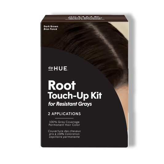 dpHUE Root Touch-Up Kit Dark Brown - Covers Stubborn Resistant Gray Hair Permanently - 2 Applications, Vegan & Leaping Bunny Certified
