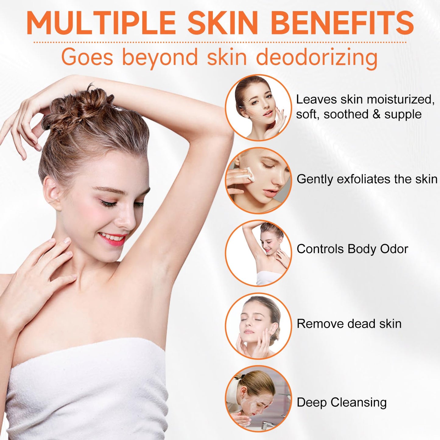 Yoniagood 3-Pack Persimmon Soap Bars – Natural Deodorant Body Soap for Odor Control, Removes Strong Smell, Organic for Men & Women