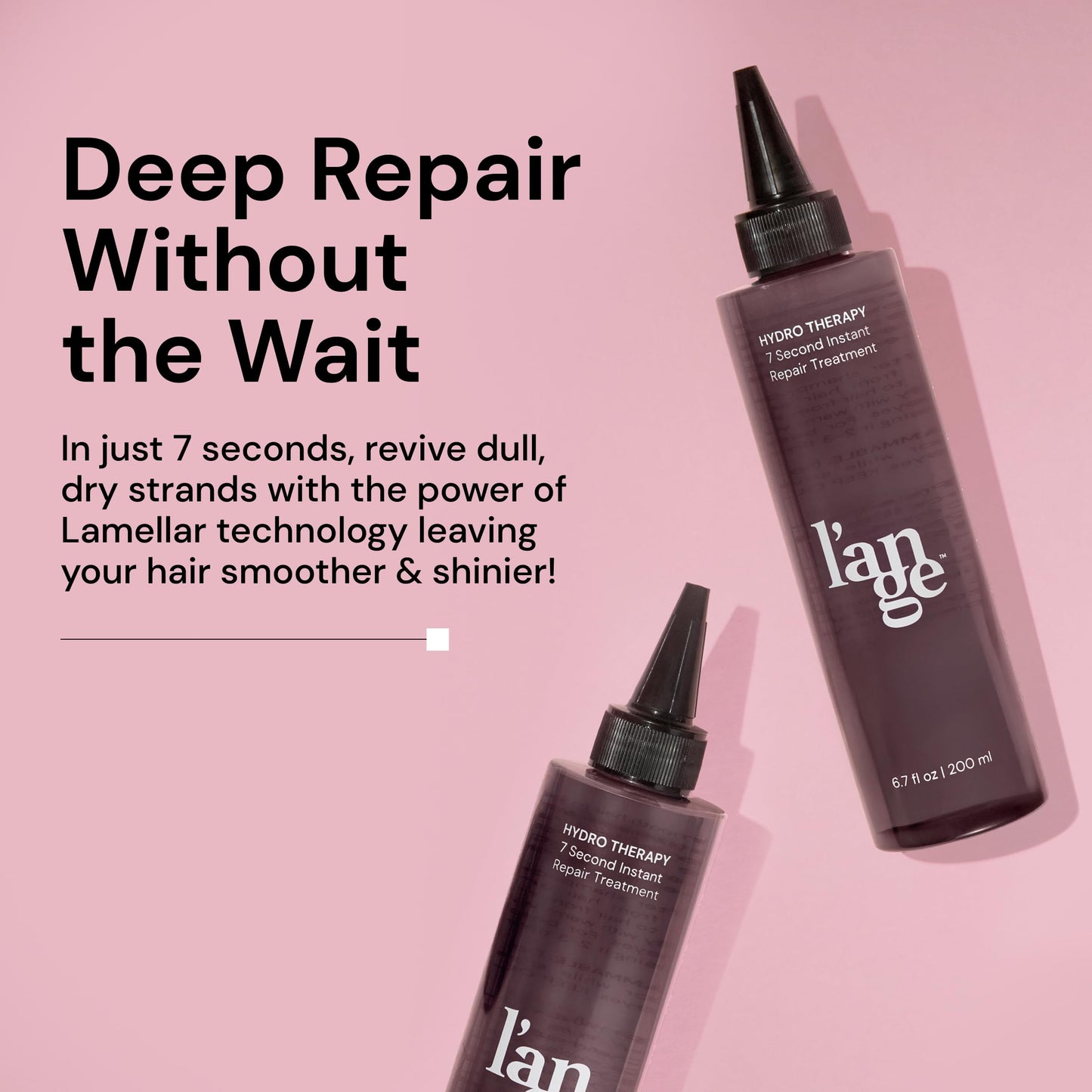 L'ANGE HAIR Hydro Therapy 7 Second Instant Repair Treatment | Lamellar Technology | Hydrates, Detangles & Smooths | Frizz-Reducing, Paraben-Free, Color-Safe