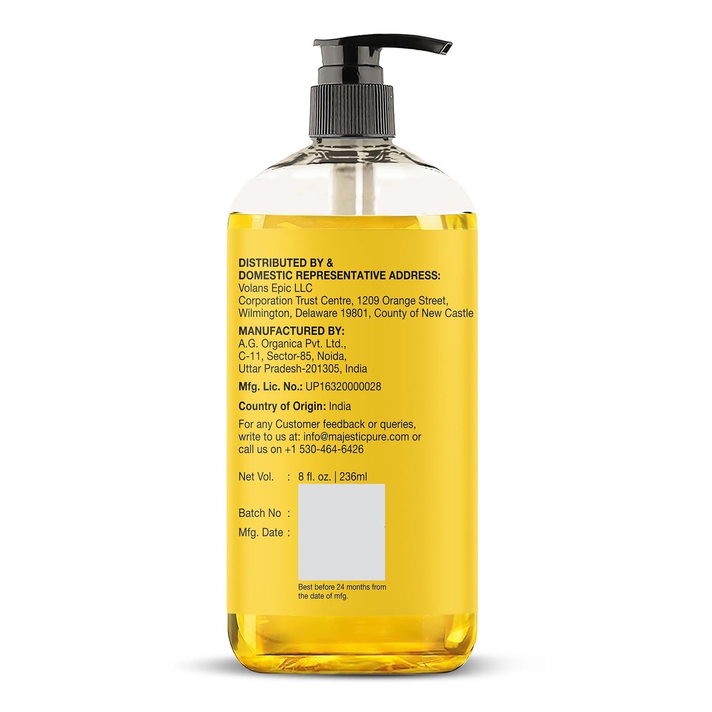 Majestic Pure Vitamin E Oil 20,000 IU - 100% Pure, Natural, Cold-Pressed, Tocopherol for Dry Skin, Hair & Scalp, 8 Fl Oz