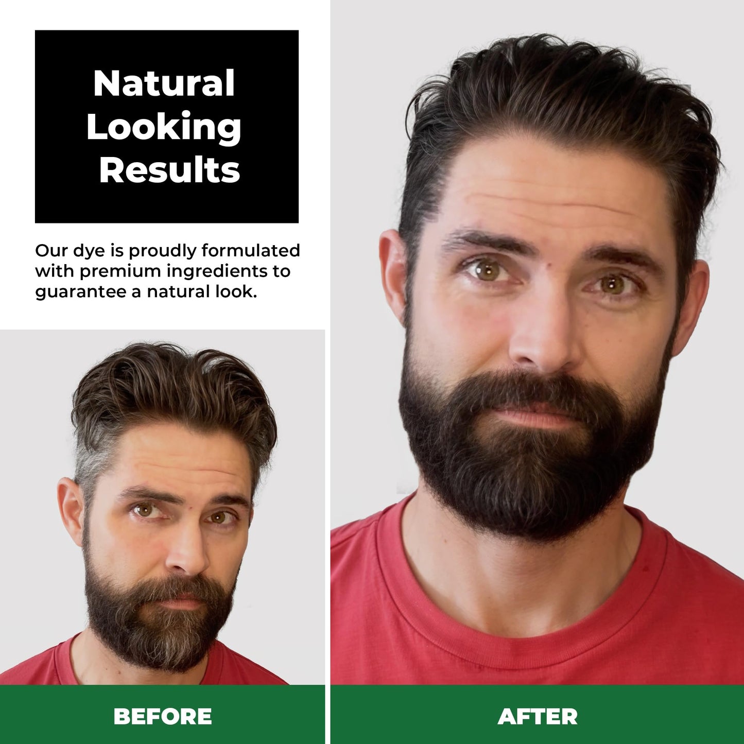 Simpler Men's Hair Color Kit - Full Gray Coverage - Natural Black & Beard Dye - Easy Application for 100% Gray Hair - Natural Black