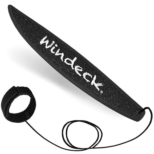 Windeck Stealth Black Finger Surfboard – Mini Handboard with Grip Tape & Leash for Air Tricks, Car Window Wind Riding, Kids & Skaters
