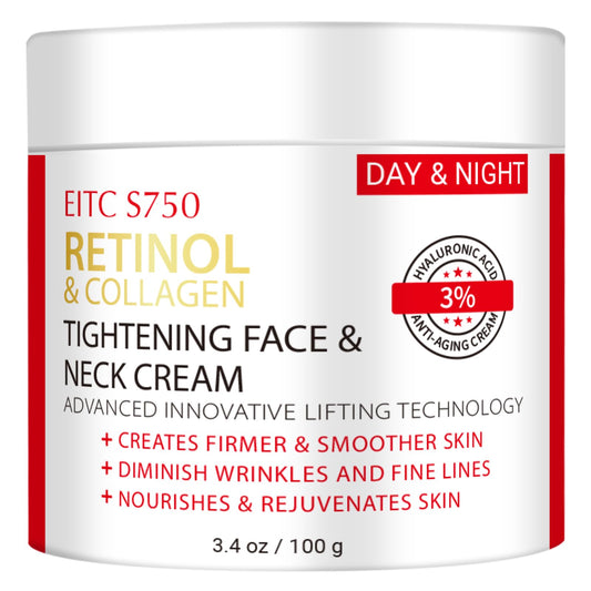 Retinol Face & Neck Cream – Anti-Aging, Firming & Tightening with Collagen & Hyaluronic Acid, Instant Lift & Wrinkle Repair, 3.4 fl. oz