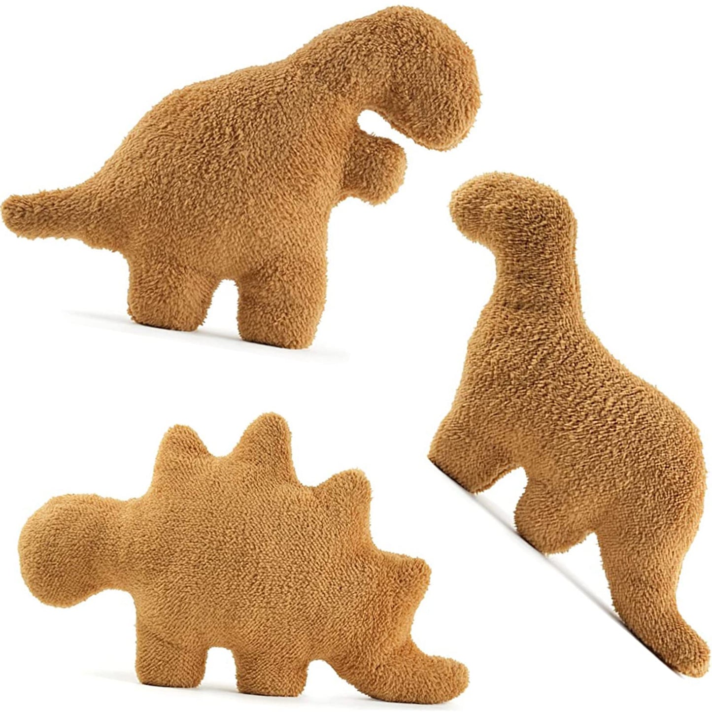 Lixzuch 3 Pack Dino Nugget Plush Pillows 18" – Dinosaur Chicken Nugget Stuffed Toy, Cute Party Decoration & Birthday Gift for Kids