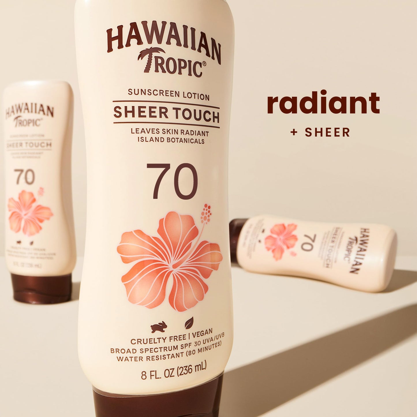 Hawaiian Tropic Sheer Touch Lotion Sunscreen SPF 70, 8oz | Broad Spectrum, Oxybenzone-Free, Sunblock Lotion, Hawaiian Tropic Sunscreen SPF 70, 8oz