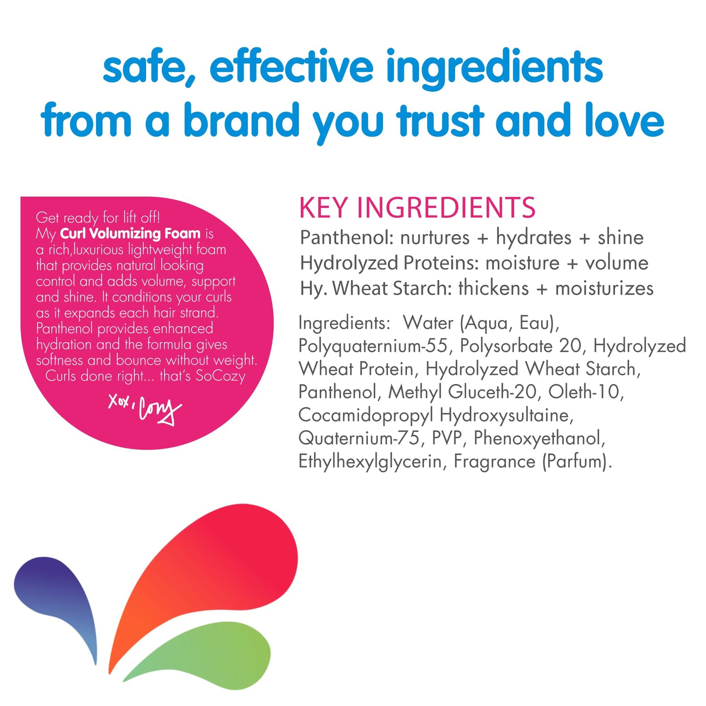 SoCozy Kids Curl Volumizing Mousse – Lightweight Foam for Curly Hair, Adds Shine & Volume with Panthenol, Keratin & Proteins, Sulfate-Free, 6 Fl Oz