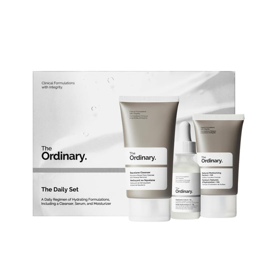 The Ordinary Daily Skincare Set – Squalane Cleanser, Hyaluronic Acid 2% + B5 & Natural Moisturizing Factors + HA