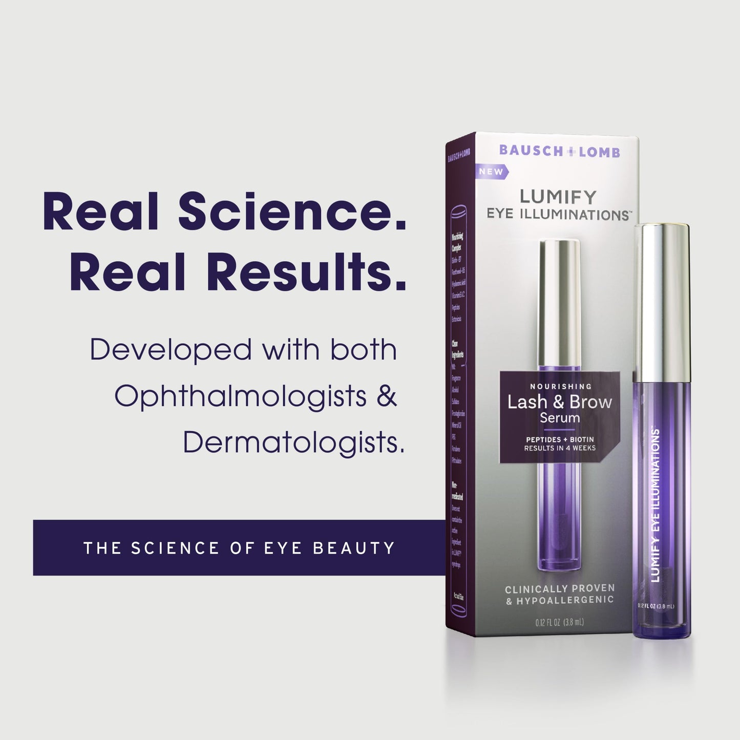 LUMIFY Eye Illuminations Lash & Brow Serum with Biotin, Peptides & Hyaluronic Acid for Thicker, Fuller Lashes & Brows, 0.12 Fl Oz