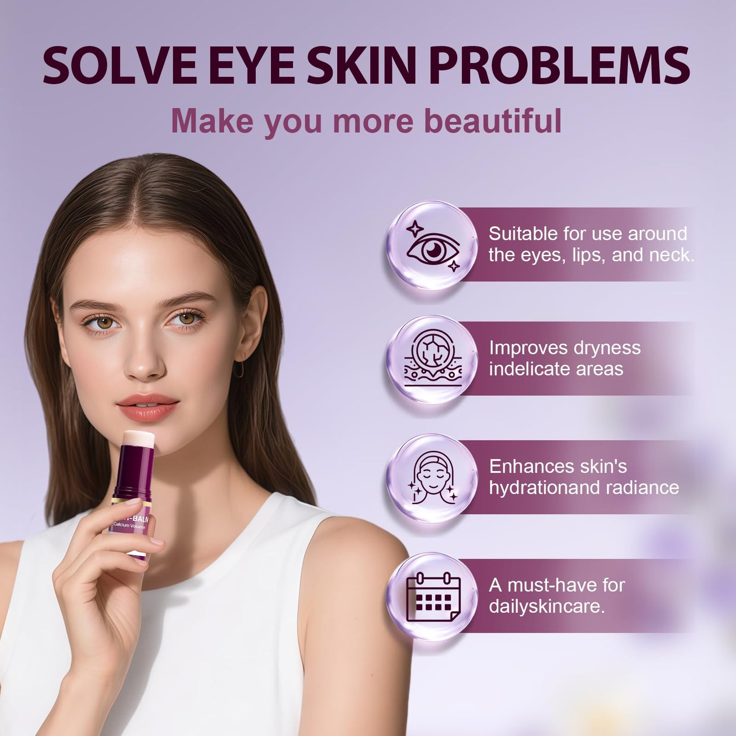 Cemenrete Calcium Multi Balm – Korean Collagen Moisturizing Stick, Wrinkle Care, Hydrating & Firming Cream for Eyes, Neck & Face