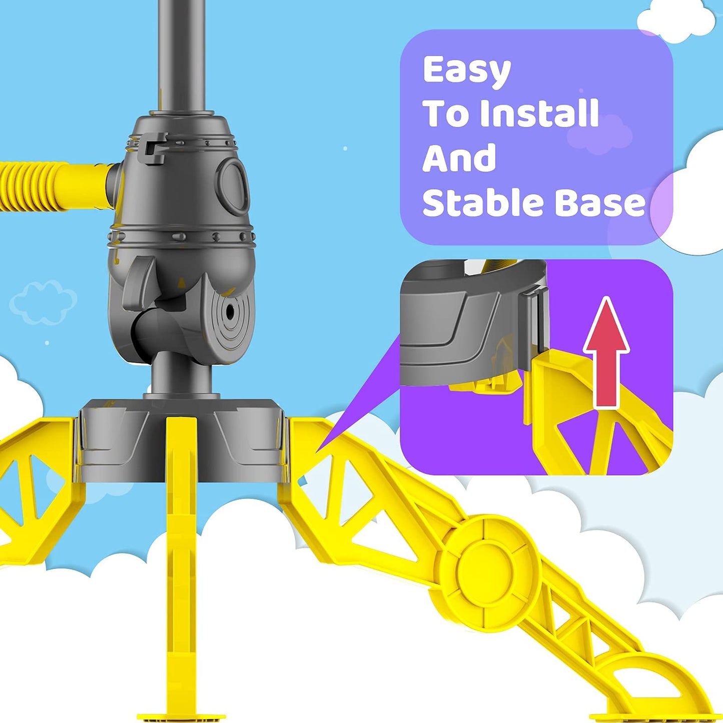 V-Opitos 2-Pack Rocket Launchers Toy for Kids 3-8 Years with 8 Colorful Foam Rockets – Outdoor Fun, Birthday & Christmas Gift