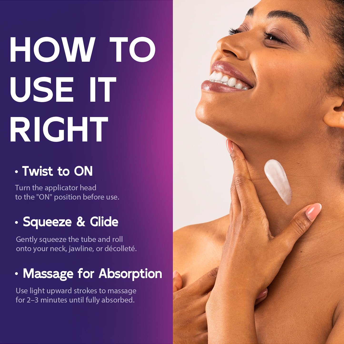 Firming Neck & Décolleté Cream with Retinol, AH-8, Collagen & Squalane – Wrinkle & Crepey Skin Treatment with Massage Roller, 4.3 fl oz