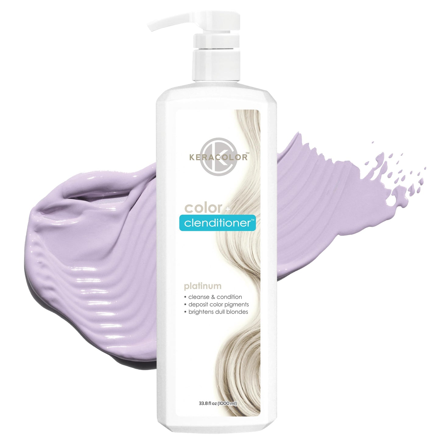 Keracolor Clenditioner PLATIUM Hair Dye - Semi Permanent Hair Color Depositing Conditioner, Cruelty-free, 33.8 Fl. Oz.