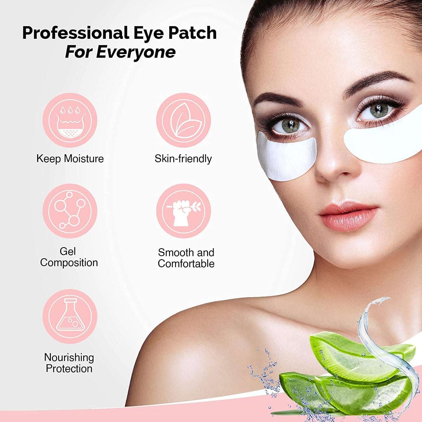 GreenLife 200 Pairs Natural Eyelash Extension Under Eye Gel Pads – Collagen & Aloe Vera Hydrogel Patches, Lash Extension Supplies