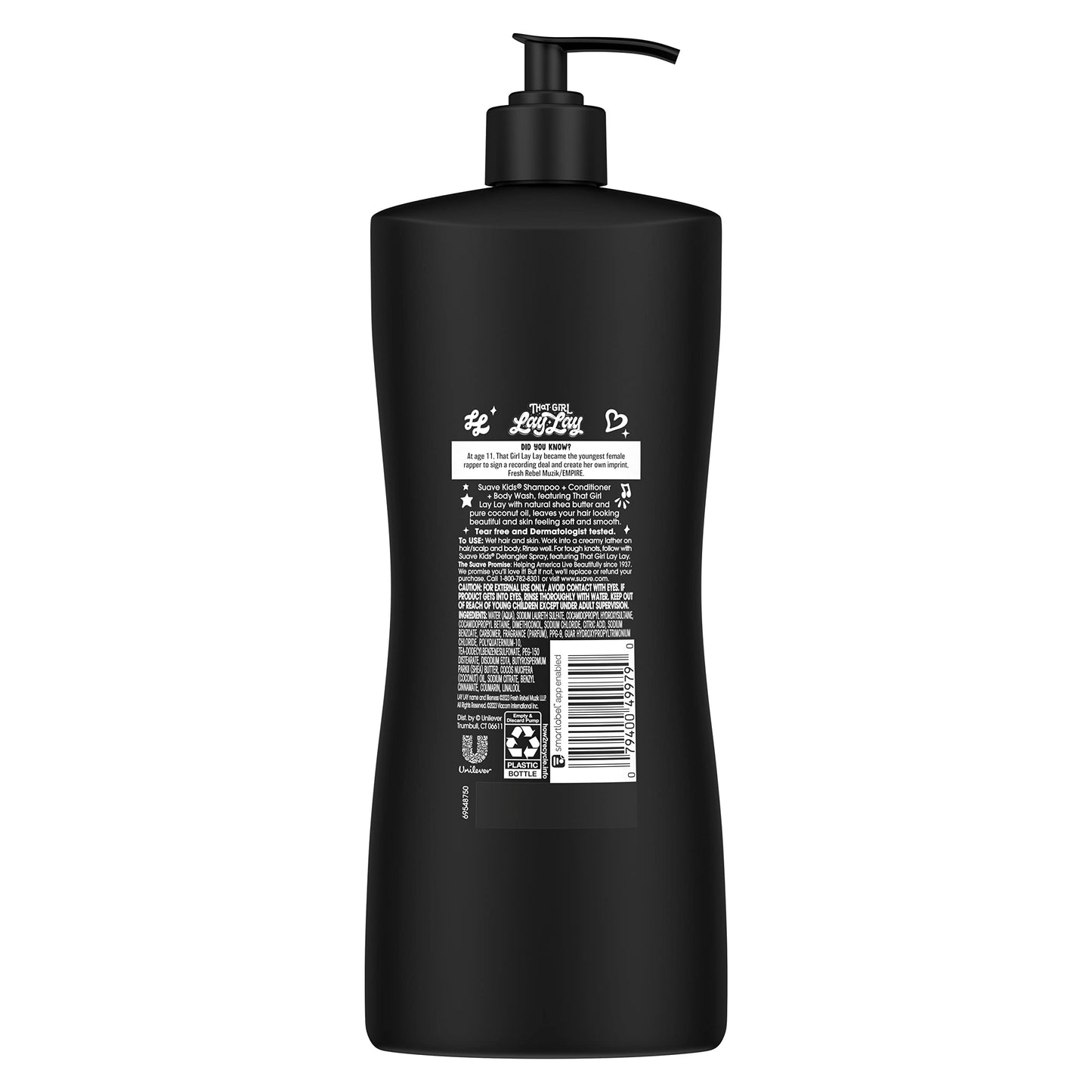 Suave Kids 3-in-1 Shampoo - That Girl Lay Lay Princess Slaya Tear-Free Kids Shampoo, Conditioner & Body Wash, Soap, 28 Fl Oz (Pack of 2)