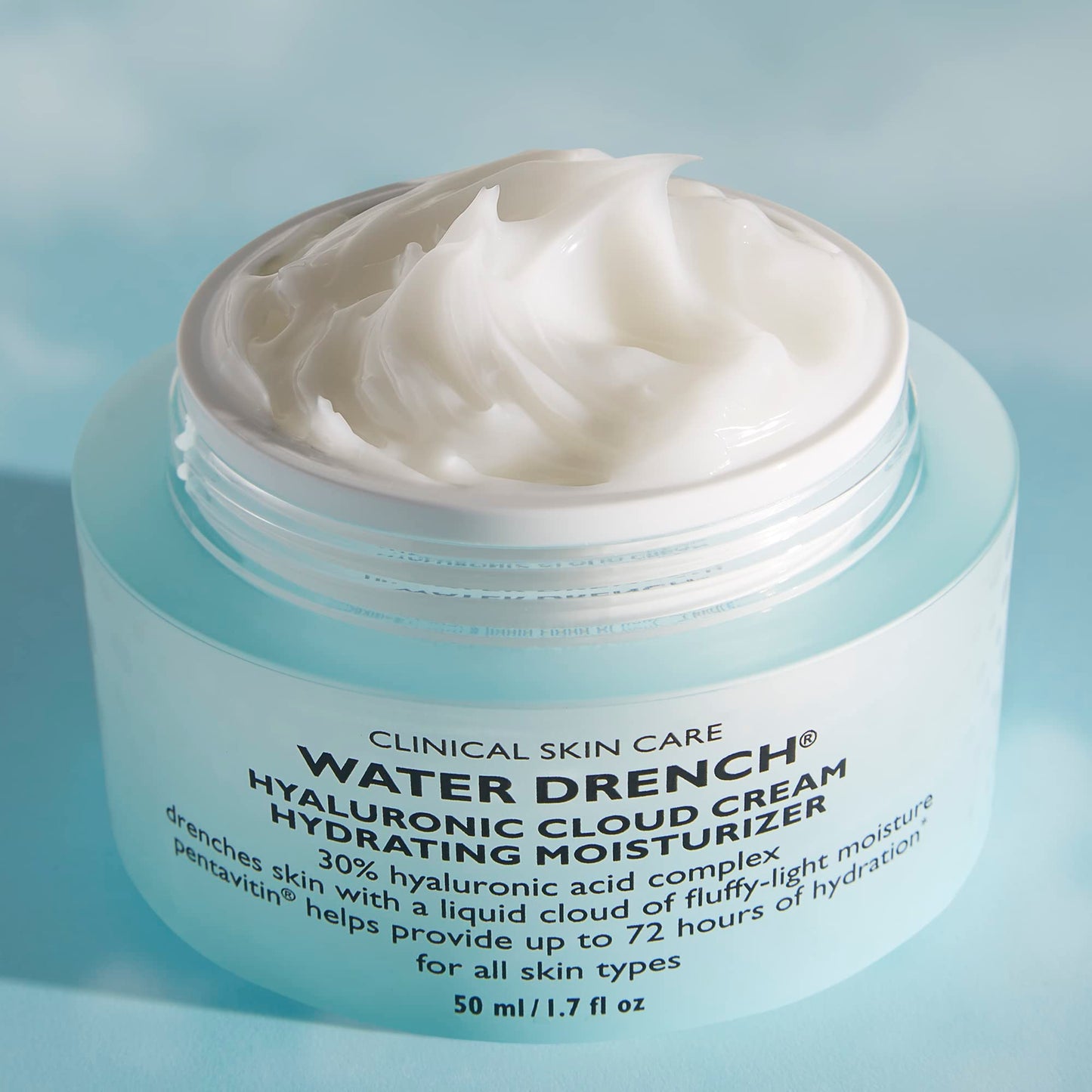 Peter Thomas Roth Water Drench Hyaluronic Cloud Cream – Hydrating Face Moisturizer, Refillable Jar, 72H Hydration, Fragrance-Free