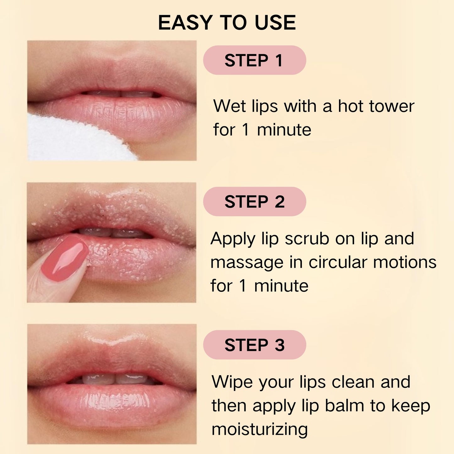 Turmeric & Lemon Lip Care Set – 3PCS Lip Scrub, Balm & Brush for Dry, Chapped, Dark Lips – Exfoliates, Smooths & Nourishes Naturally