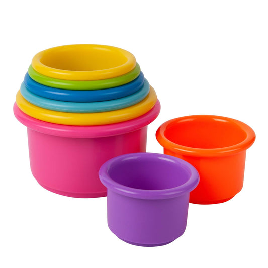 The First Years Stack & Count Stacking Cups - Colorful Baby Bath & Water Toys Set - 8 Stackable Cups for Learning & Toddler Play