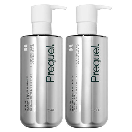 Prequel Skin Gleanser Face Wash for Women – Moisturizing Glycerin, Unscented, Sensitive & Dry Skin, Professional Strength, 6.75 oz, 2-Pack