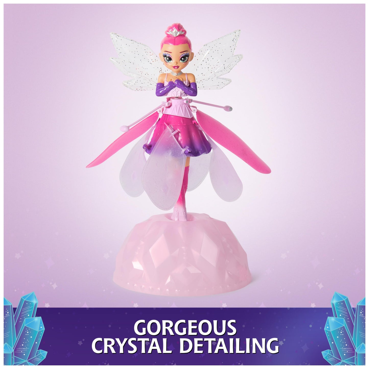 Crystal Flyers, Magical Flying Doll with Crystal Wings, Interactive Kids Toys for Ages 5 and up