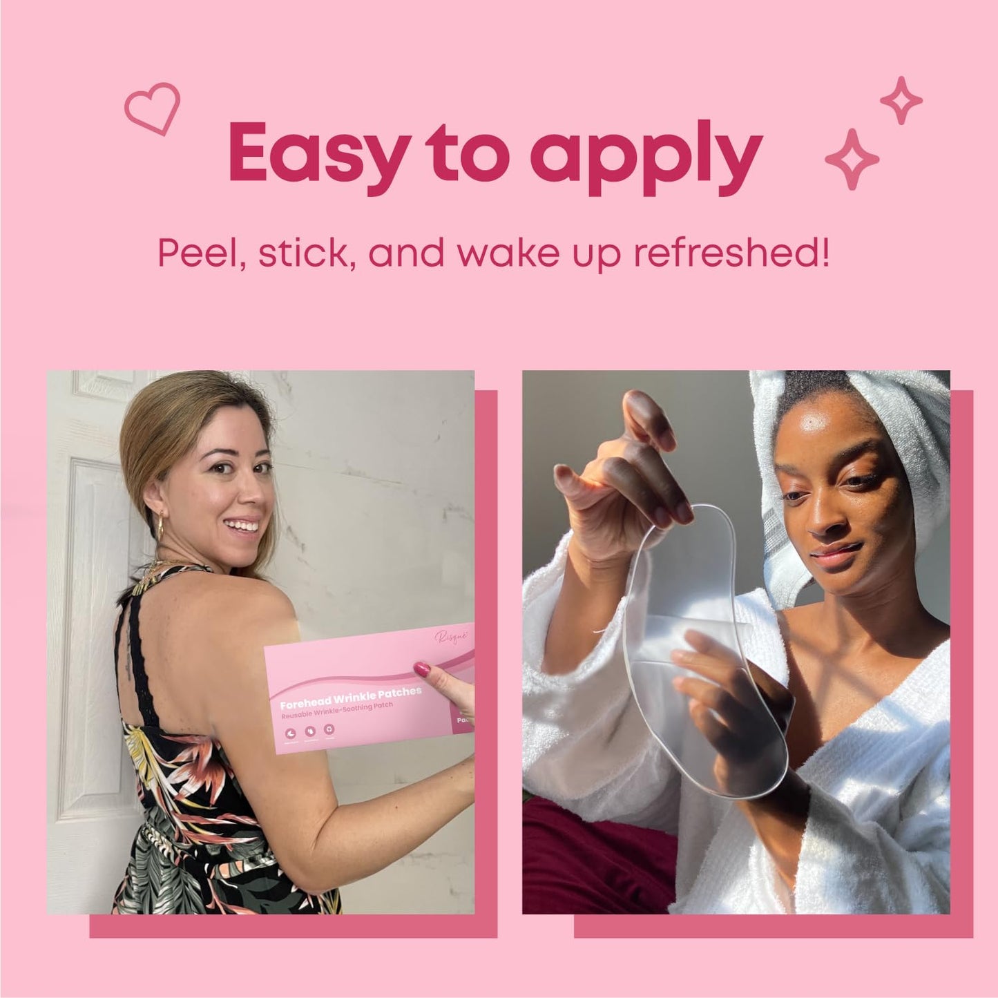 Forehead Wrinkle Patches – Reusable, Non-Invasive Skin Care for Fine Lines & Wrinkles, Pairs with Eye Patches, Pack of 2