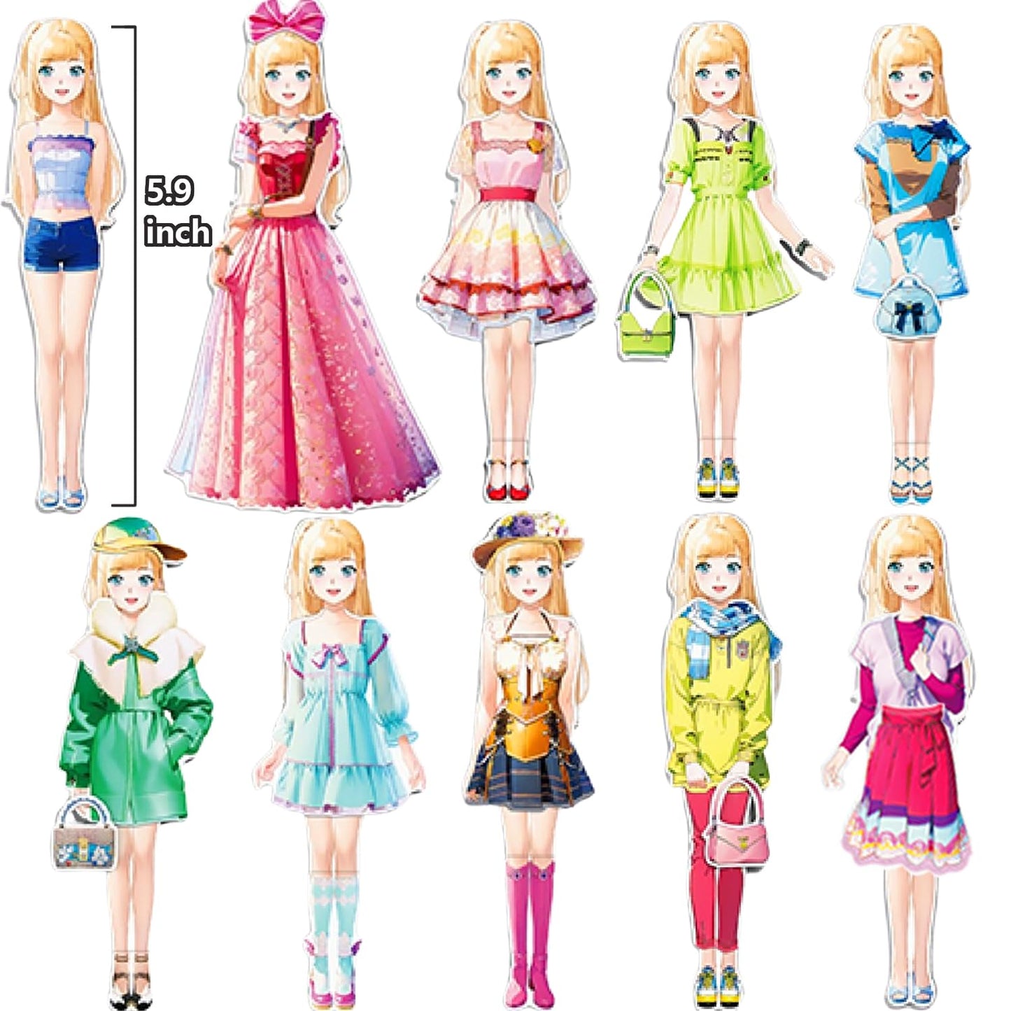 Daniel Axel Magnetic Dress-Up Paper Doll for Girls 4-7, Princess Magnet Set, Travel & Road Trip Activity, Interactive Birthday Gift