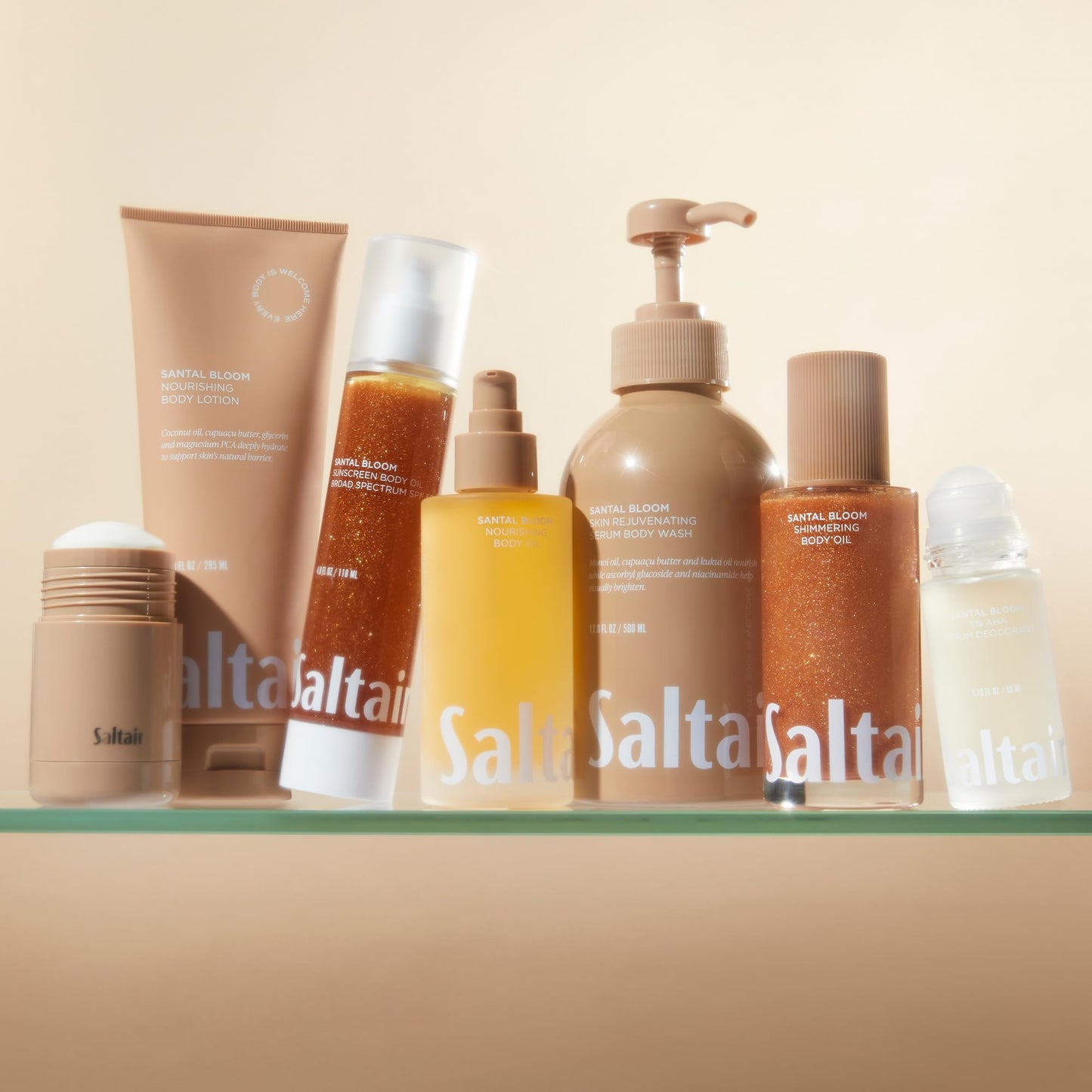 Saltair Santal Bloom Body Wash 2-Pack, 17oz Pump Bottles – Moisturizing Vegan Shower Gel with Monoi Oil & Cupuacu Butter