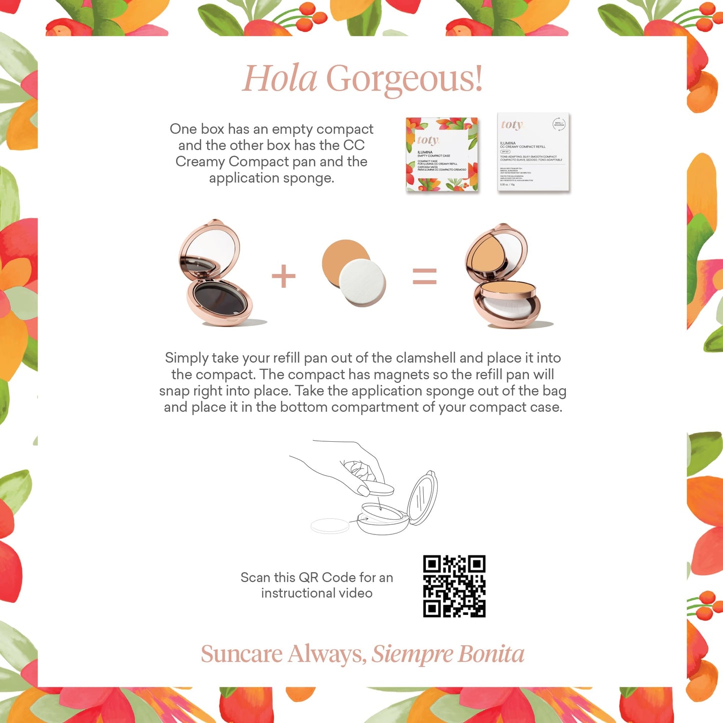 Toty by Sofia Vergara Ilumina CC Cream Compact SPF 50+ Mineral Tinted Sunscreen - Matte, Light Coverage, Water & Sweat Resistant, 3W