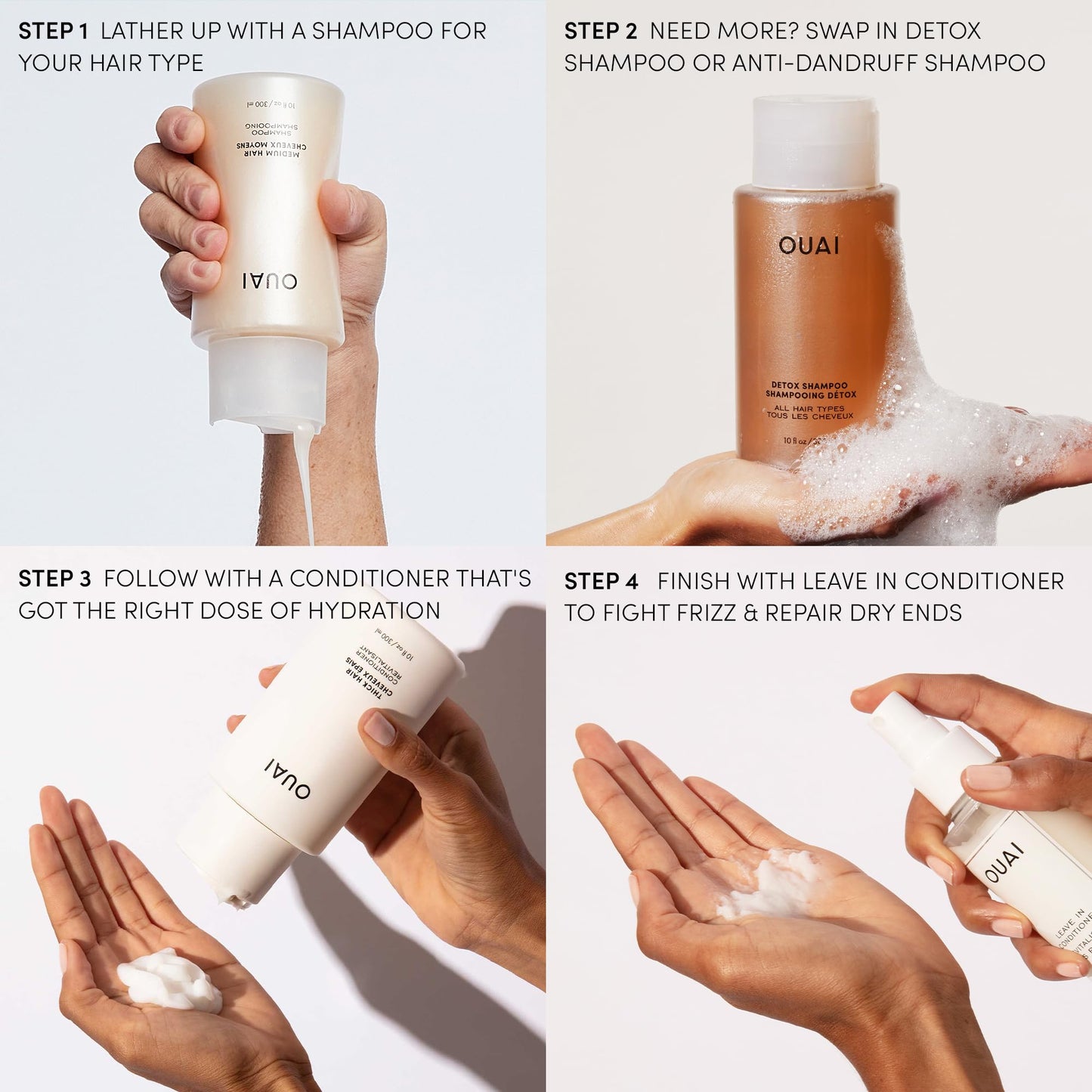 OUAI Leave-In Conditioner & Heat Protectant Spray (4.7 oz) – Detangles, Fights Frizz & Flyaways, Preps Hair for Styling – Sulfate & Paraben Free