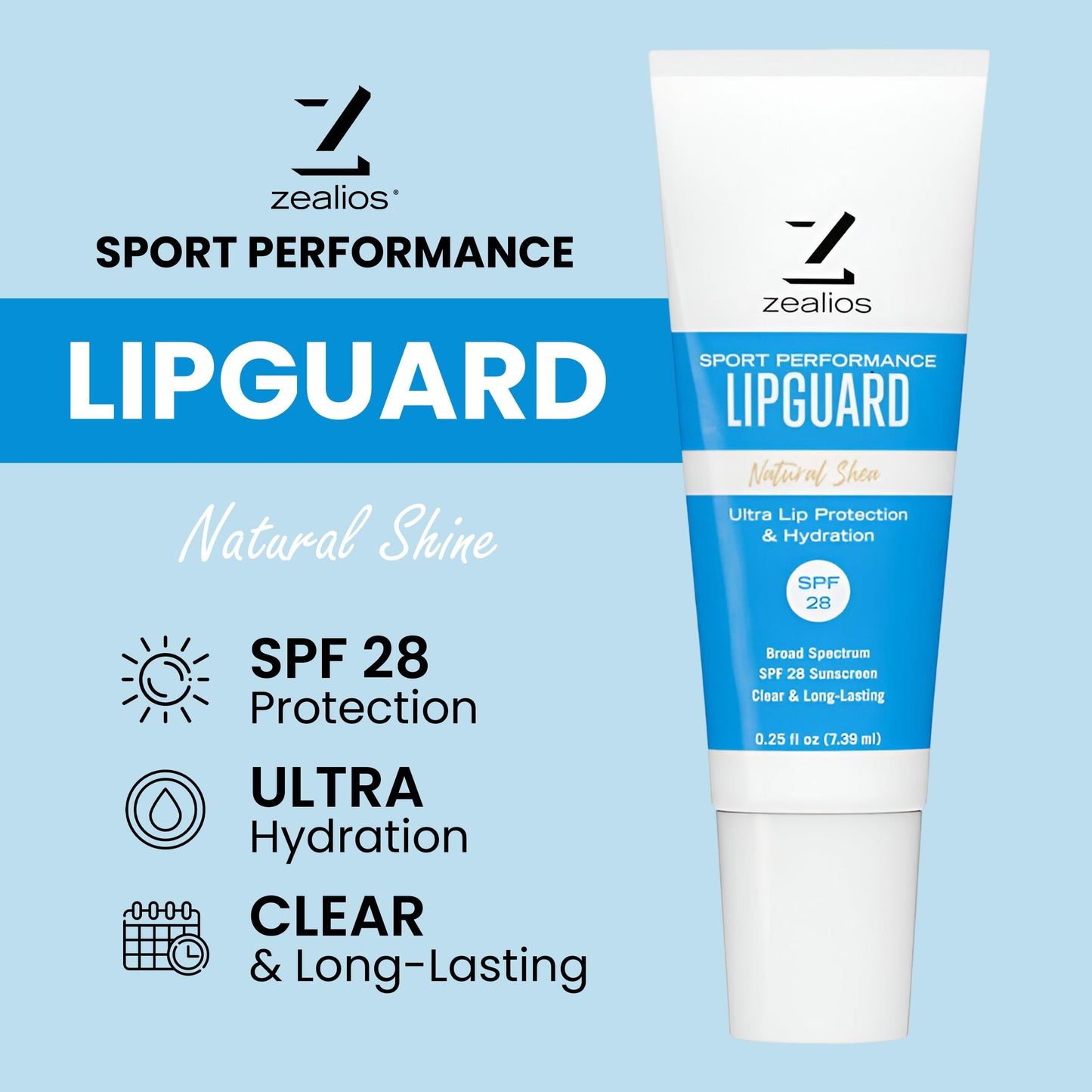 Zealios LipGuard SPF 28 Lip Balm – Hydrating Sunscreen for Dry, Cracked Lips, Paraben-Free with Coconut & Jojoba Oil, 0.25 oz