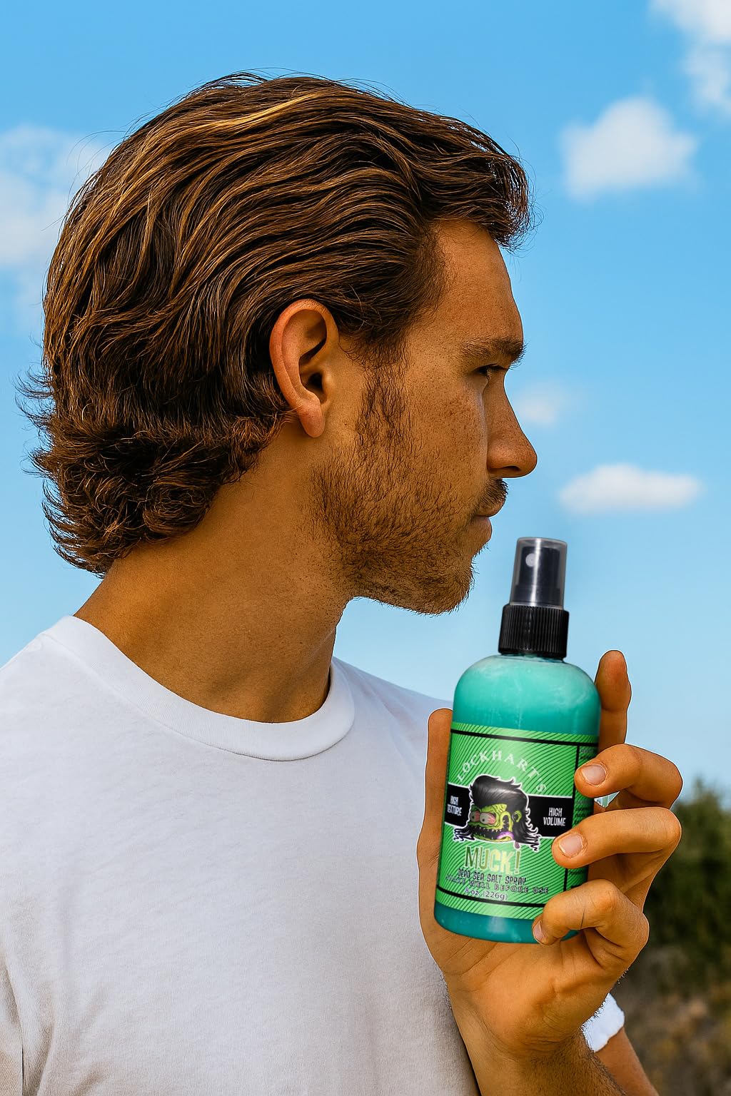 Lockhart's Handcrafted MUCK - Dead Sea Salt Hair Styling Spray For Men - With DHT Shield - Medium Hold - Matte Finish (8.0oz.)