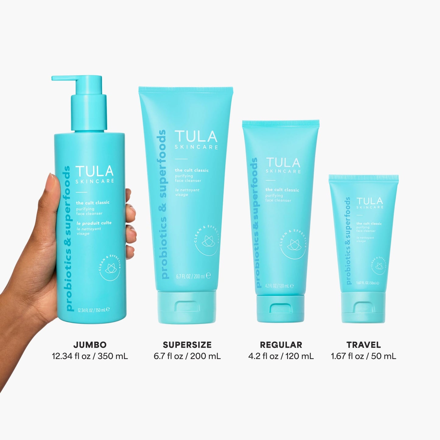 TULA Skin Care Cult Classic Purifying Face Cleanser - Jumbo, Gentle and Effective Face Wash, Makeup Remover, Nourishing and Hydrating, 11.8 oz.