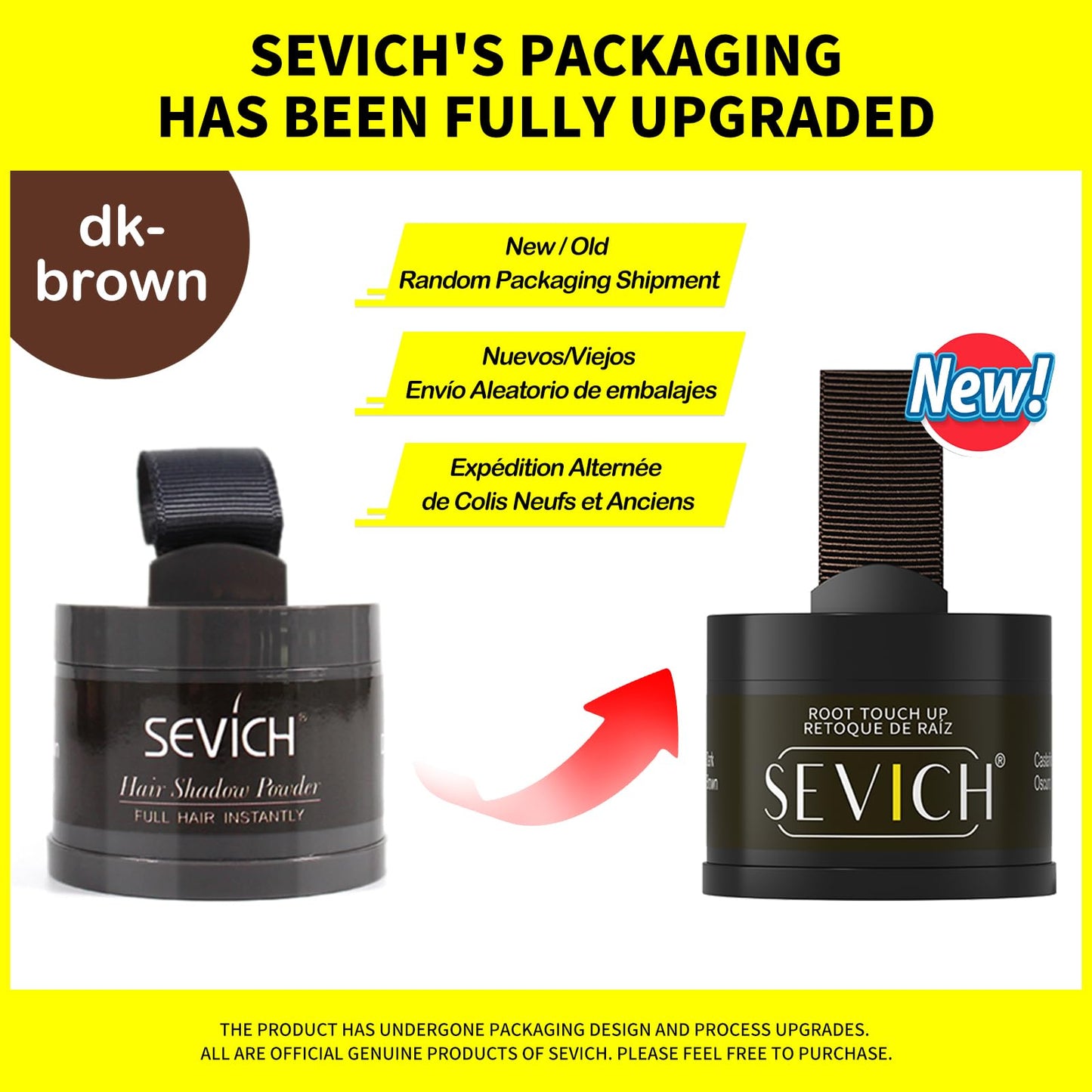 SEVICH Hairline Shadow Powder – Instant Grey Root Concealer for Hairline, Beard & Eyebrows | Covers Thinning Areas, Wind & Sweatproof, Dark Brown