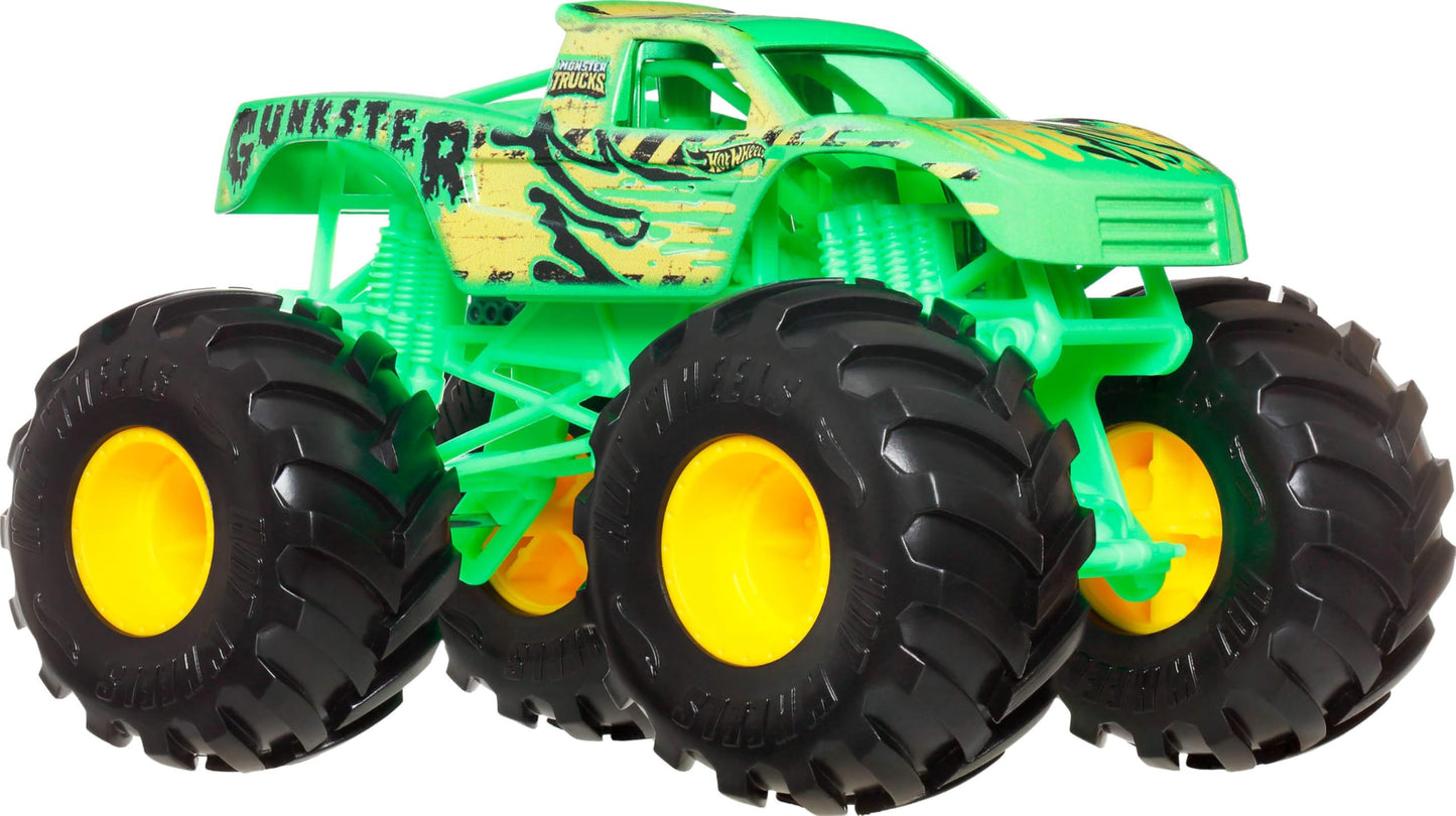 Hot Wheels Monster Trucks, Oversized Monster Truck, 1:24 Scale Die-Cast Toy Truck with Giant Wheels and Cool Designs